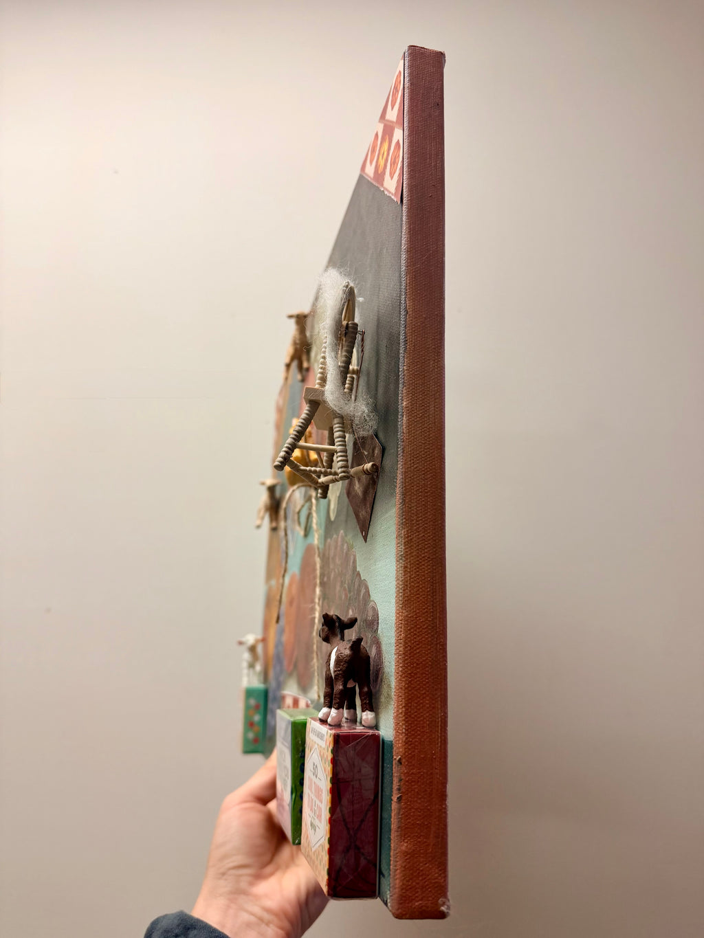 "Riddle Me This" 3D Mixed Media Assemblage Painting – Whimsical Still Life (16" x 24")