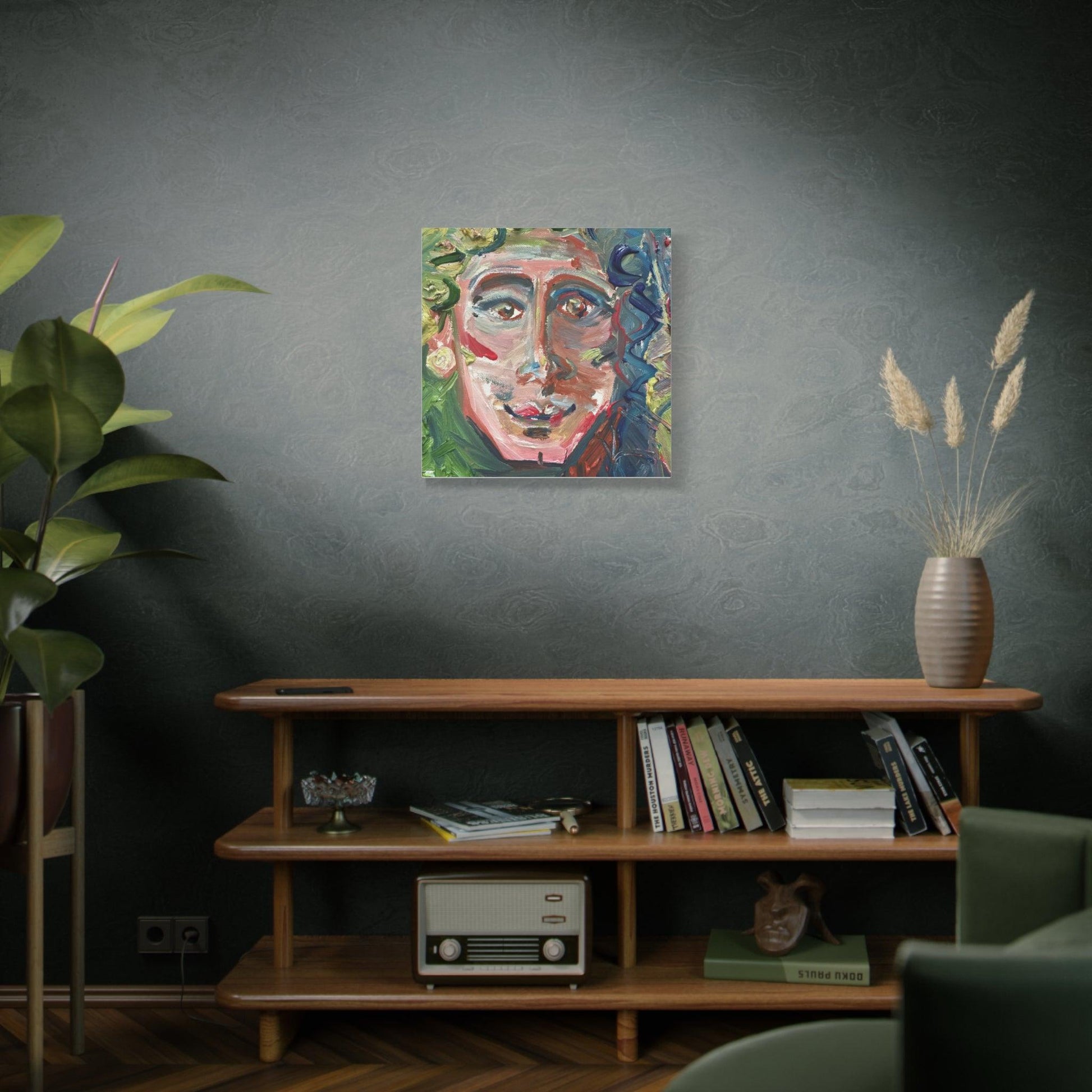 Smiling Face Portrait No. 302 - Canvas Art - Portrait Expressionism - Katya Montes Art