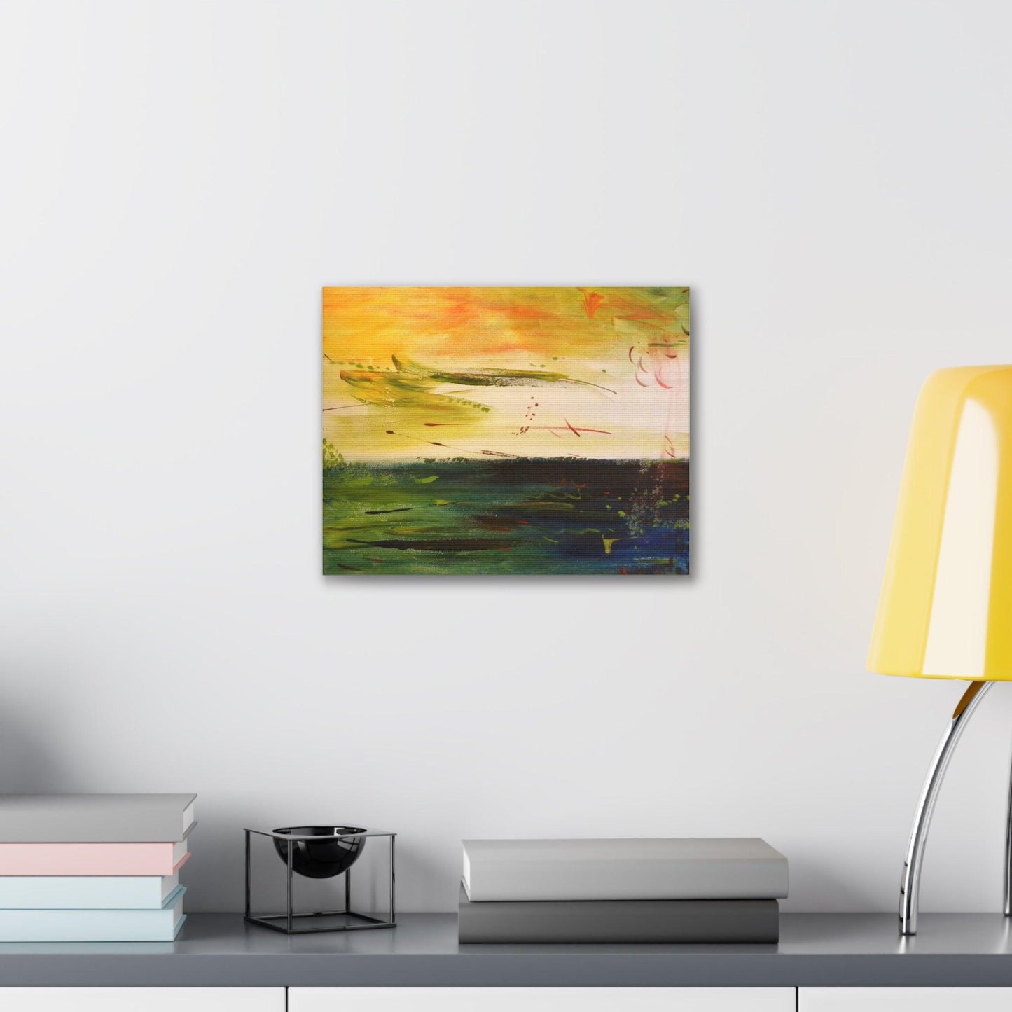 Abstract Yellow Water - Canvas Gallery Wrap - Katya Montes Art