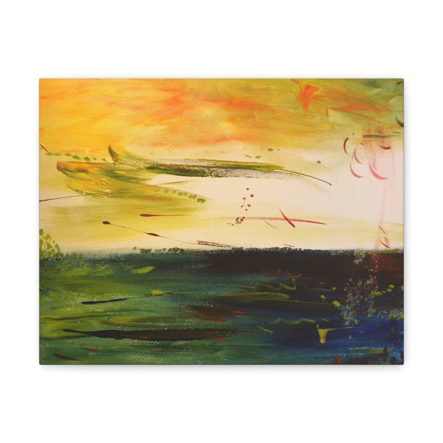 Abstract Yellow Water - Canvas Gallery Wrap - Katya Montes Art