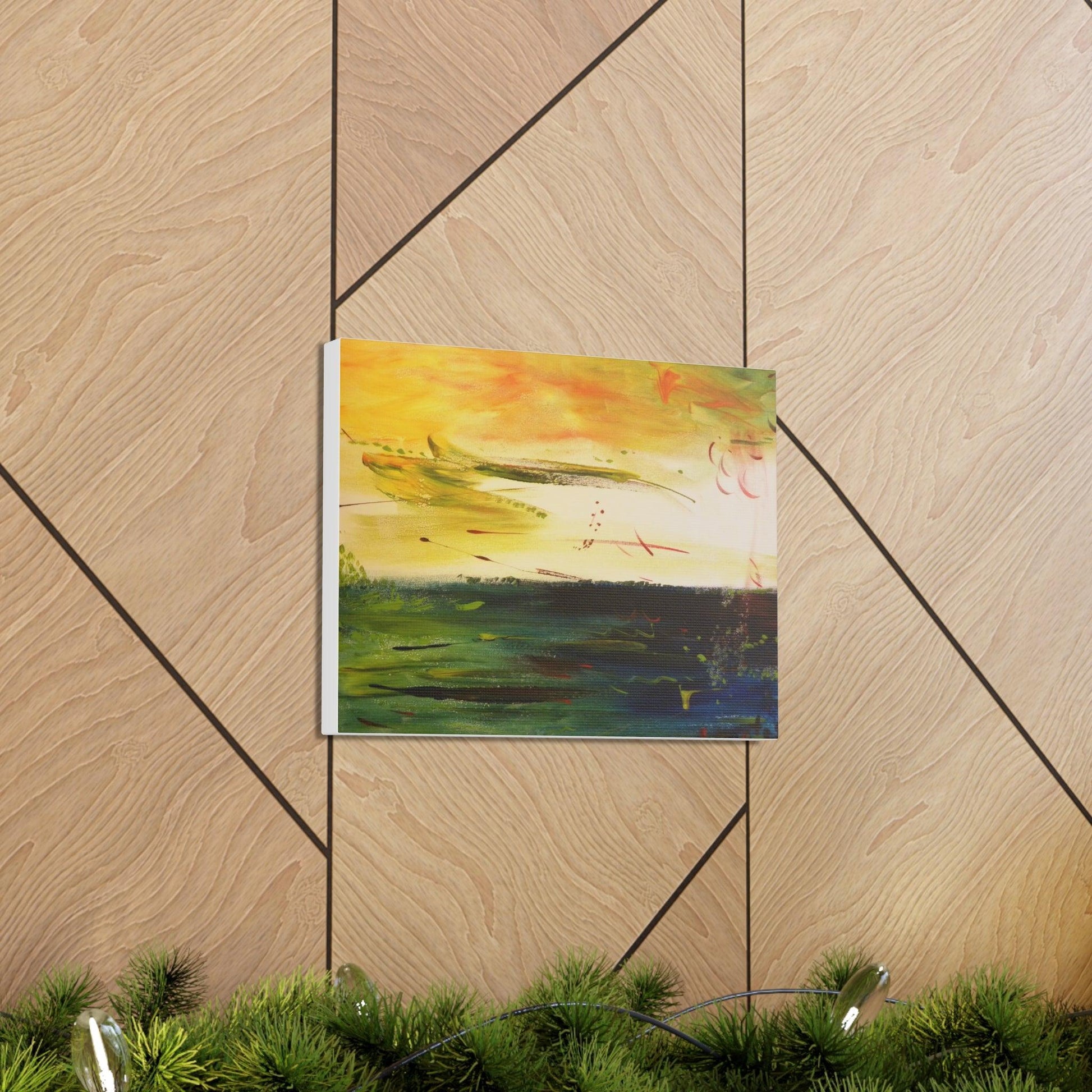 Abstract Yellow Water - Canvas Gallery Wrap - Katya Montes Art