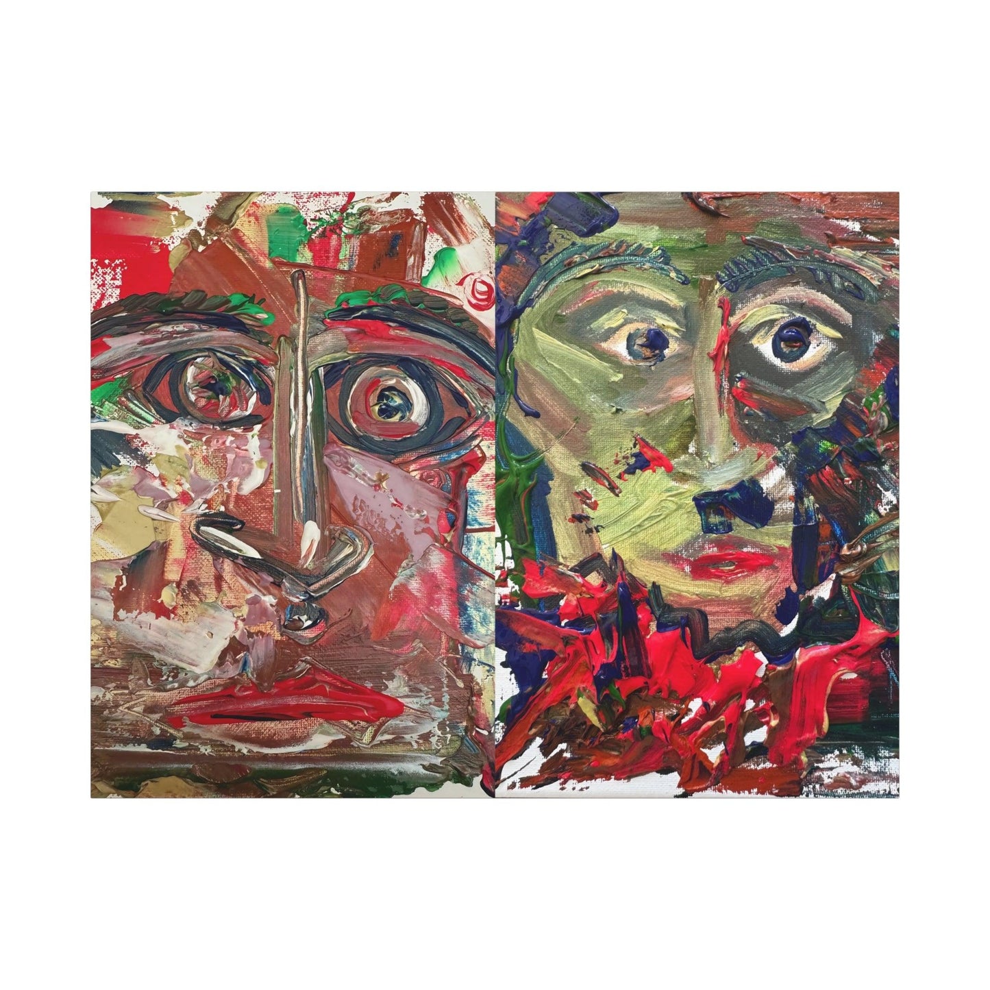 LIMITED EDITION - Dual Portrait Expressionism - Canvas Print - Katya Montes Art