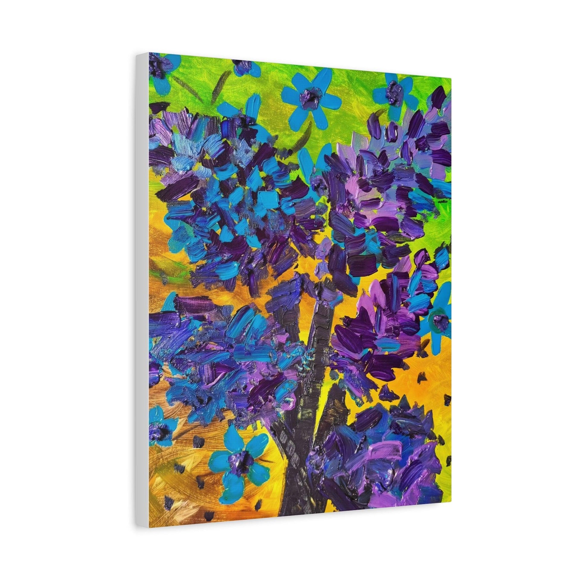 Lilac Flowers Expressionistic Painting - Canvas Print - Katya Montes Art