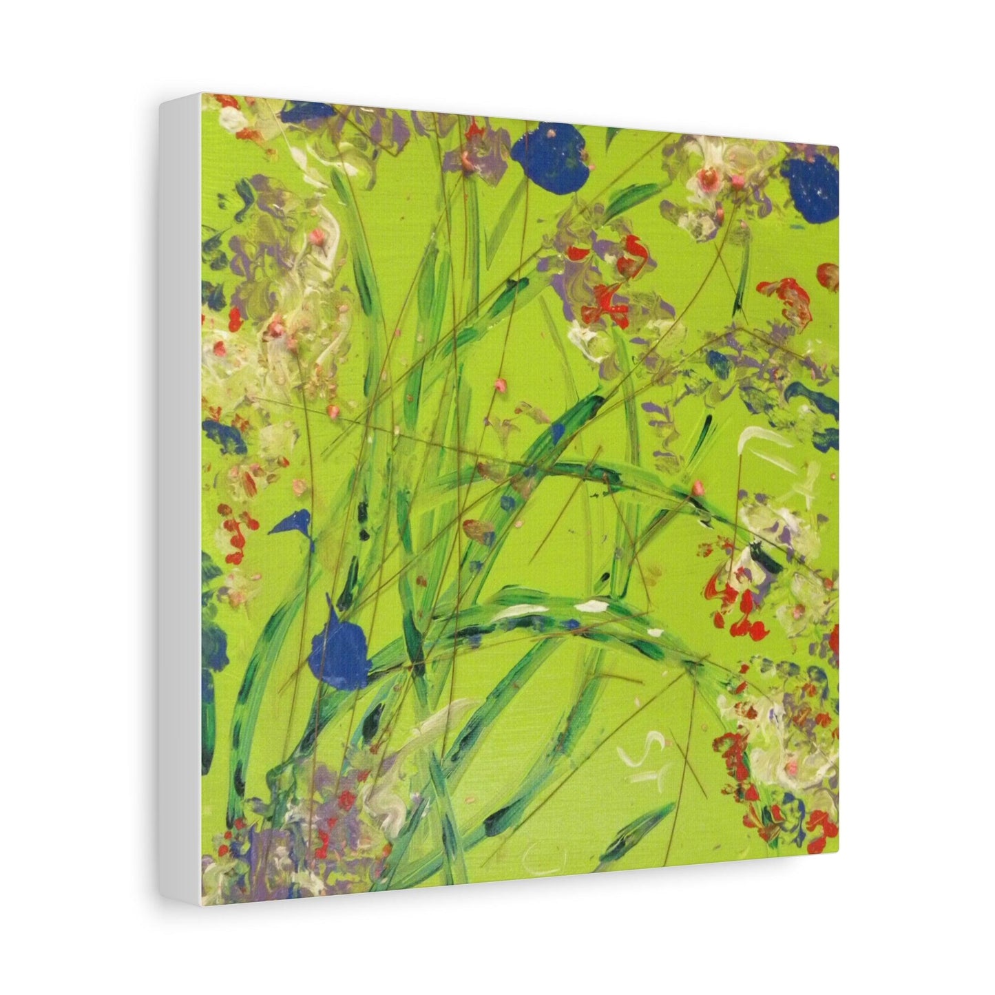 Vibrant Lime Green - Abstract - Canvas Print - Katya Montes Art