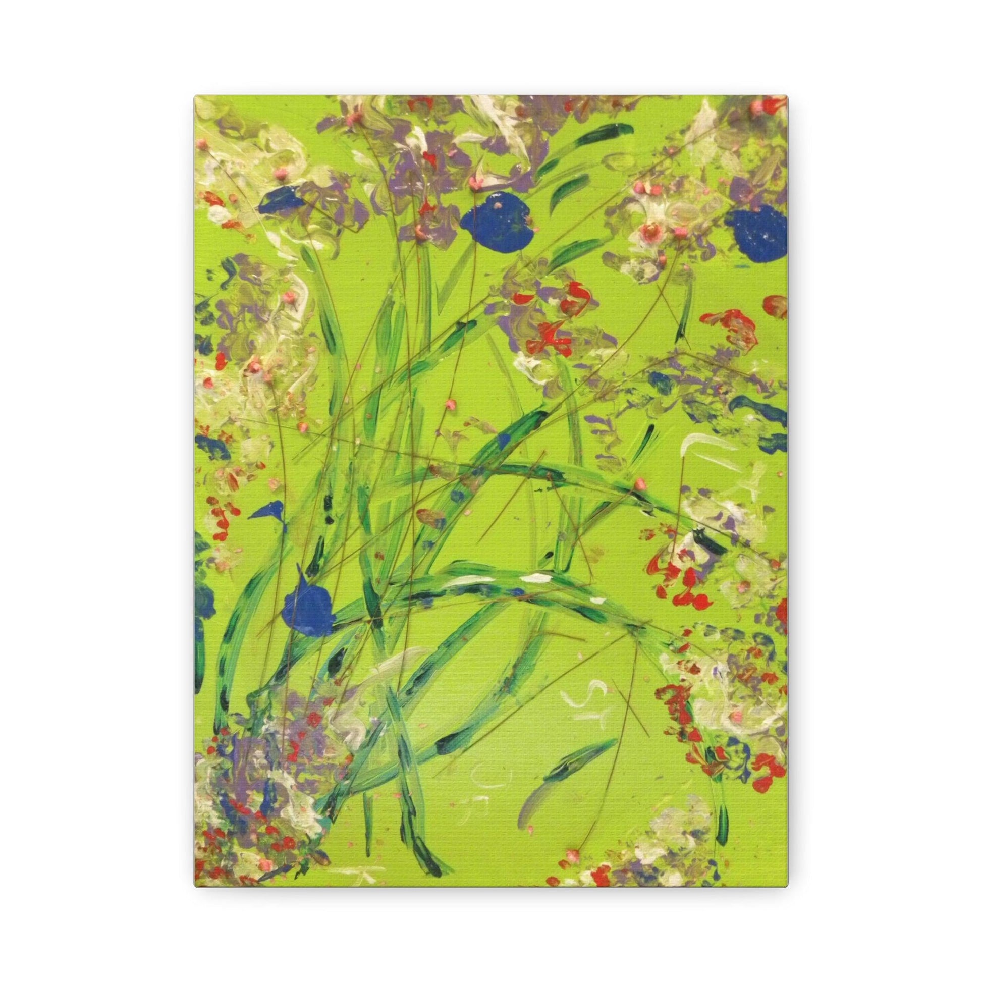 Vibrant Lime Green - Abstract - Canvas Print - Katya Montes Art