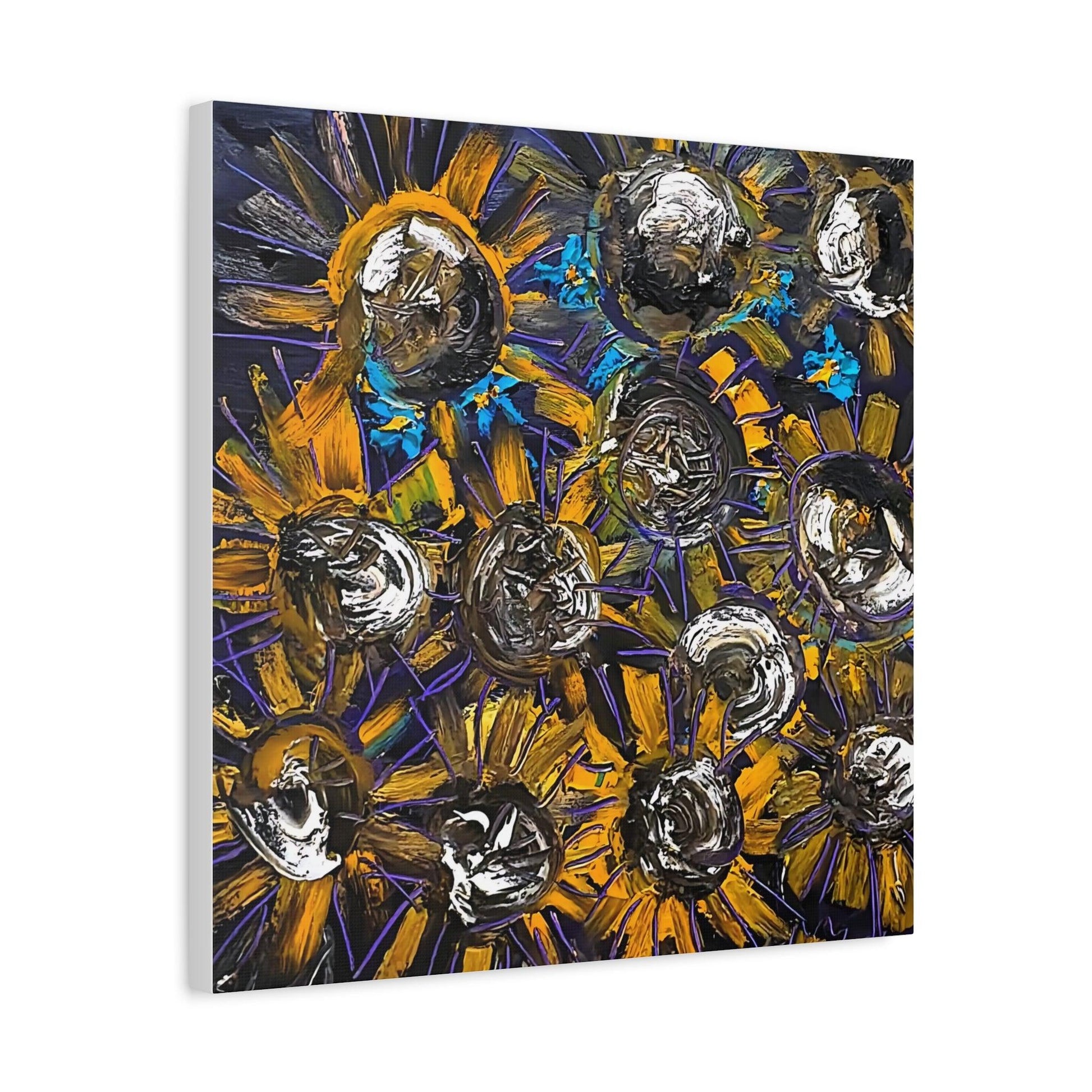 Purple Sunflowers No.03 - Abstract Flowers - Canvas Print - Katya Montes Art