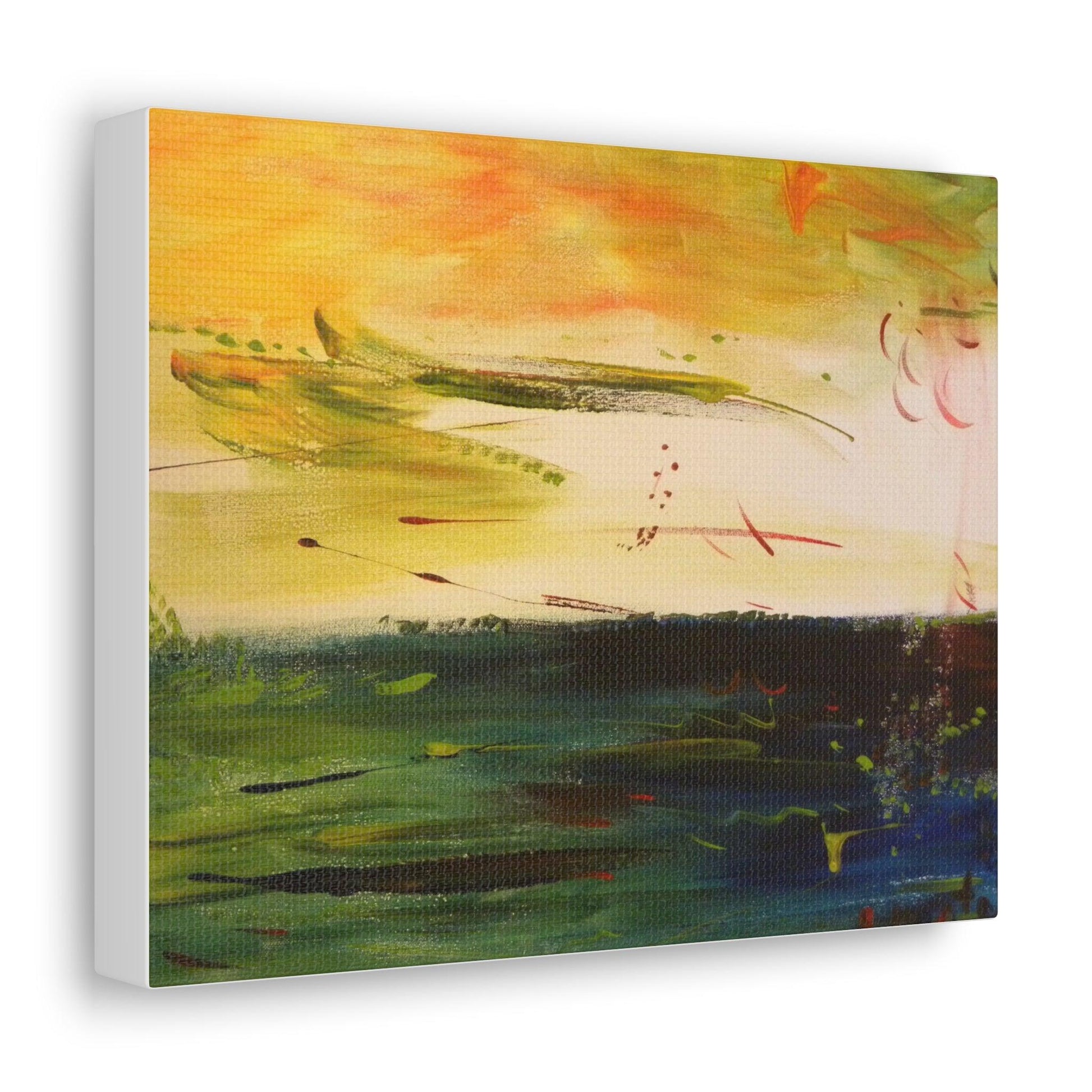 Abstract Yellow Water - Canvas Gallery Wrap - Katya Montes Art