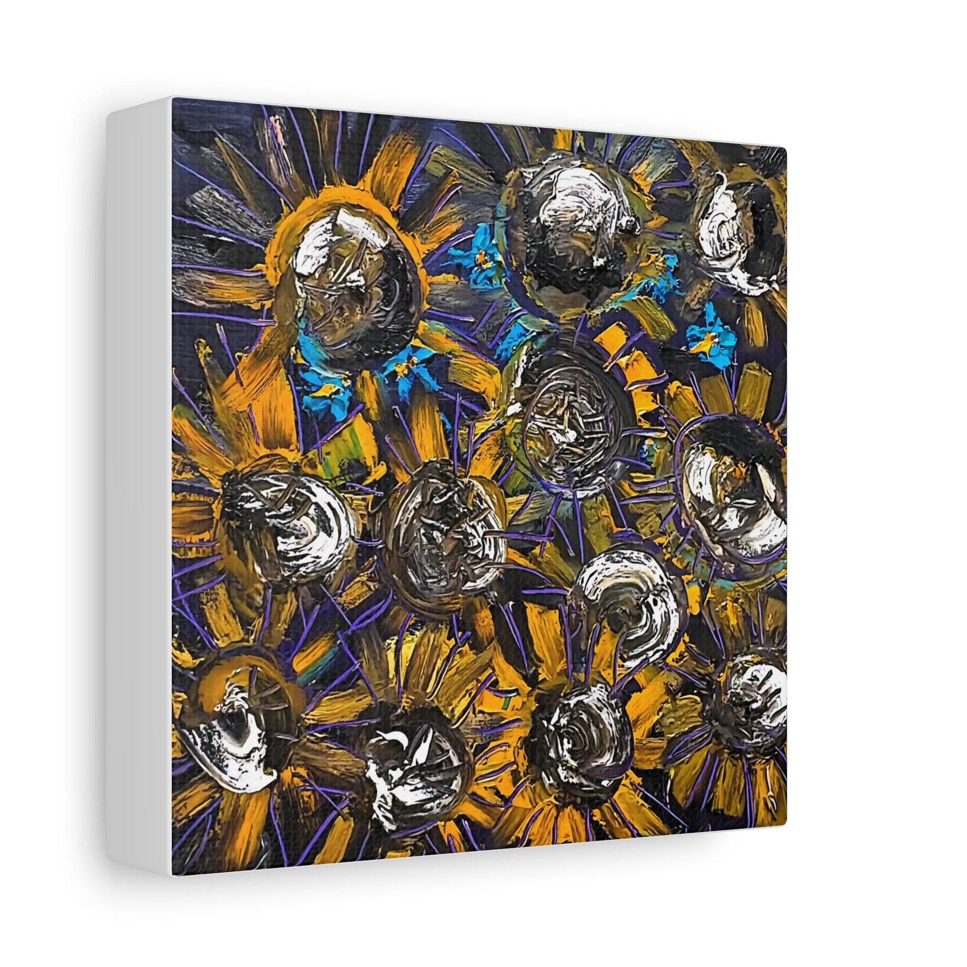 Purple Sunflowers No.03 - Abstract Flowers - Canvas Print - Katya Montes Art