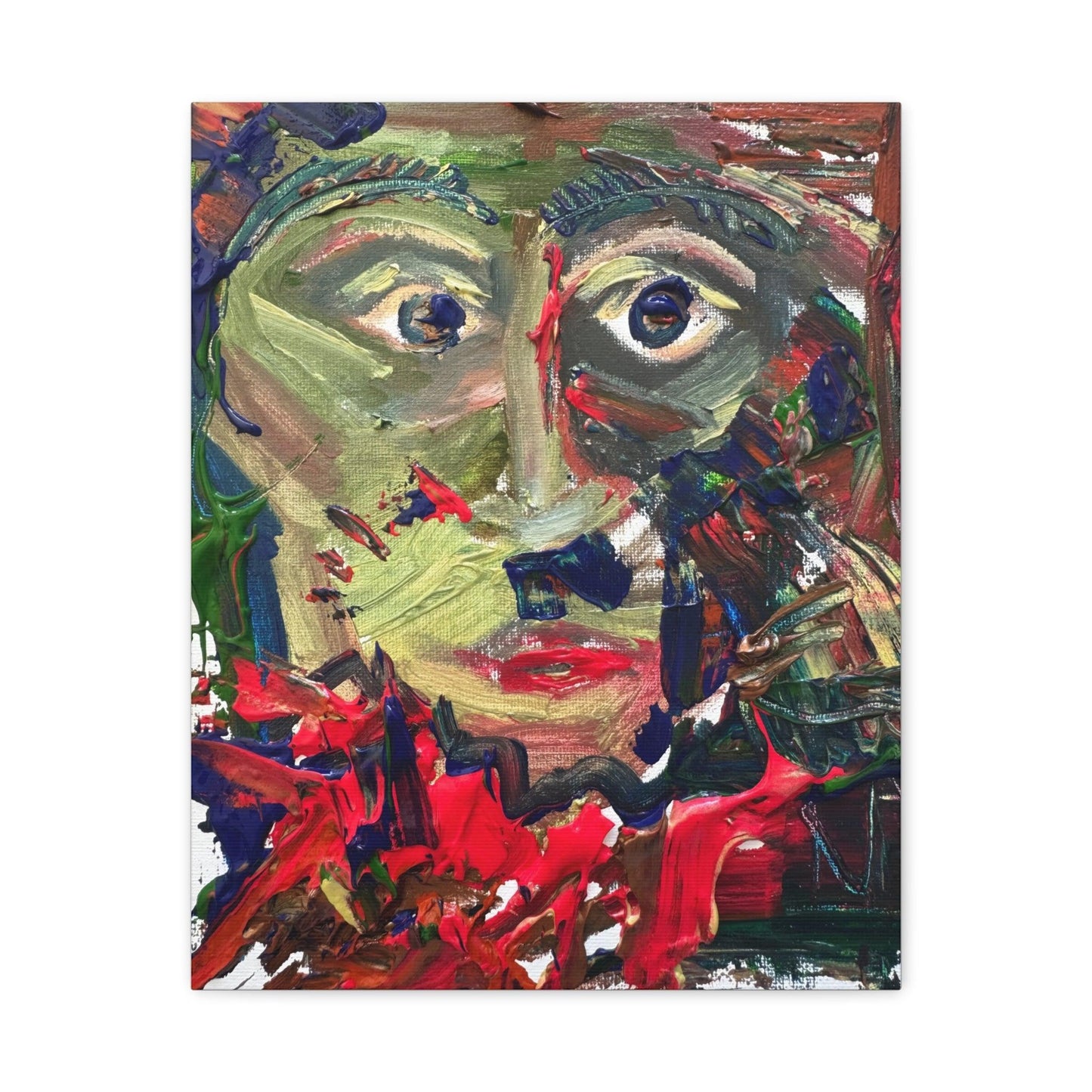 Painting No.301 - Canvas Print - Abstract Portrait Expressionism Painting - Katya Montes Art