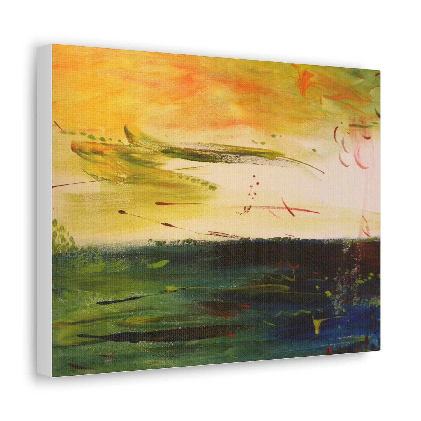 Abstract Yellow Water - Canvas Gallery Wrap - Katya Montes Art