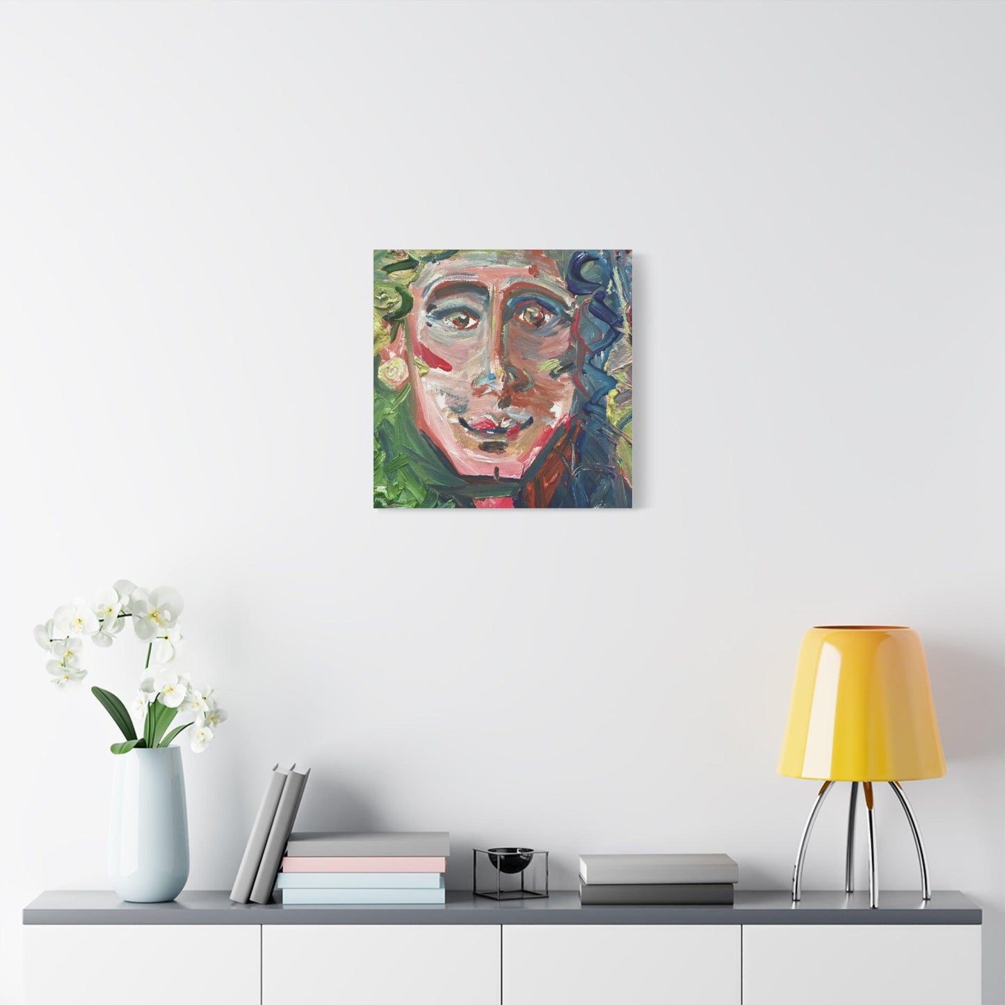 Smiling Face Portrait No. 302 - Canvas Art - Portrait Expressionism - Katya Montes Art