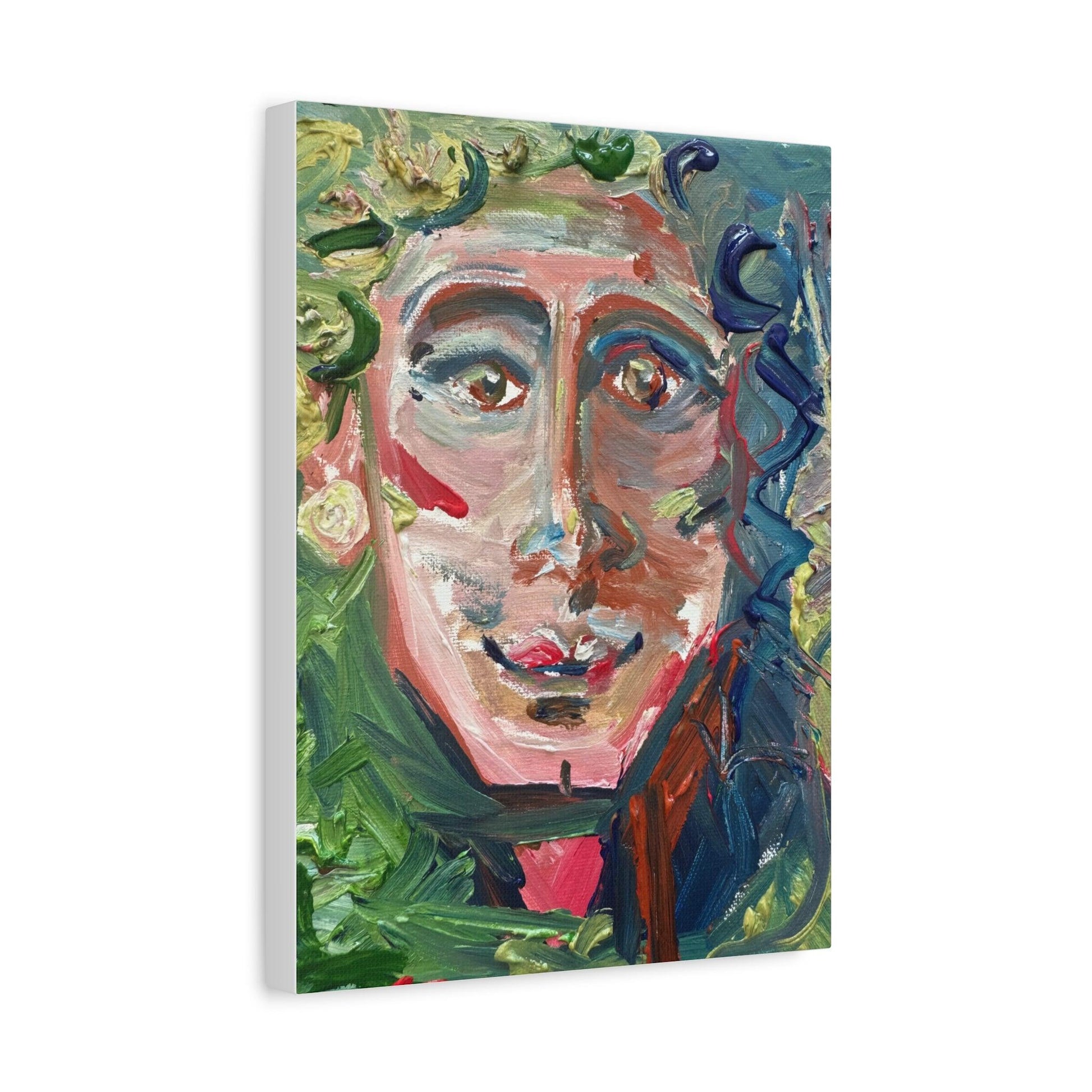 Smiling Face Portrait No. 302 - Canvas Art - Portrait Expressionism - Katya Montes Art