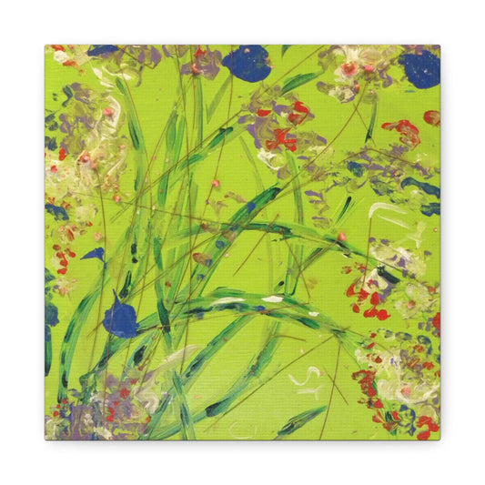 Vibrant Lime Green - Abstract - Canvas Print - Katya Montes Art