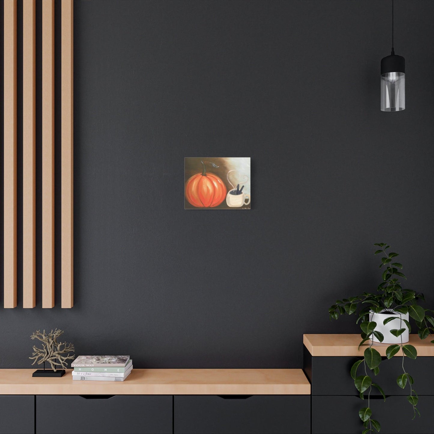 Happy Pumpkin & Cocoa - Canvas Print - LIMITED EDITION - Katya Montes Art