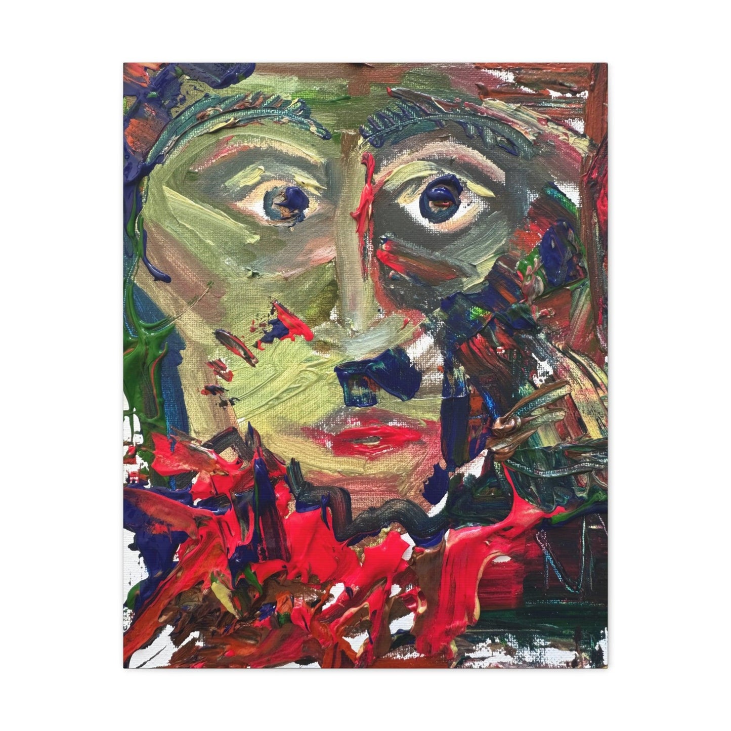 Painting No.301 - Canvas Print - Abstract Portrait Expressionism Painting - Katya Montes Art