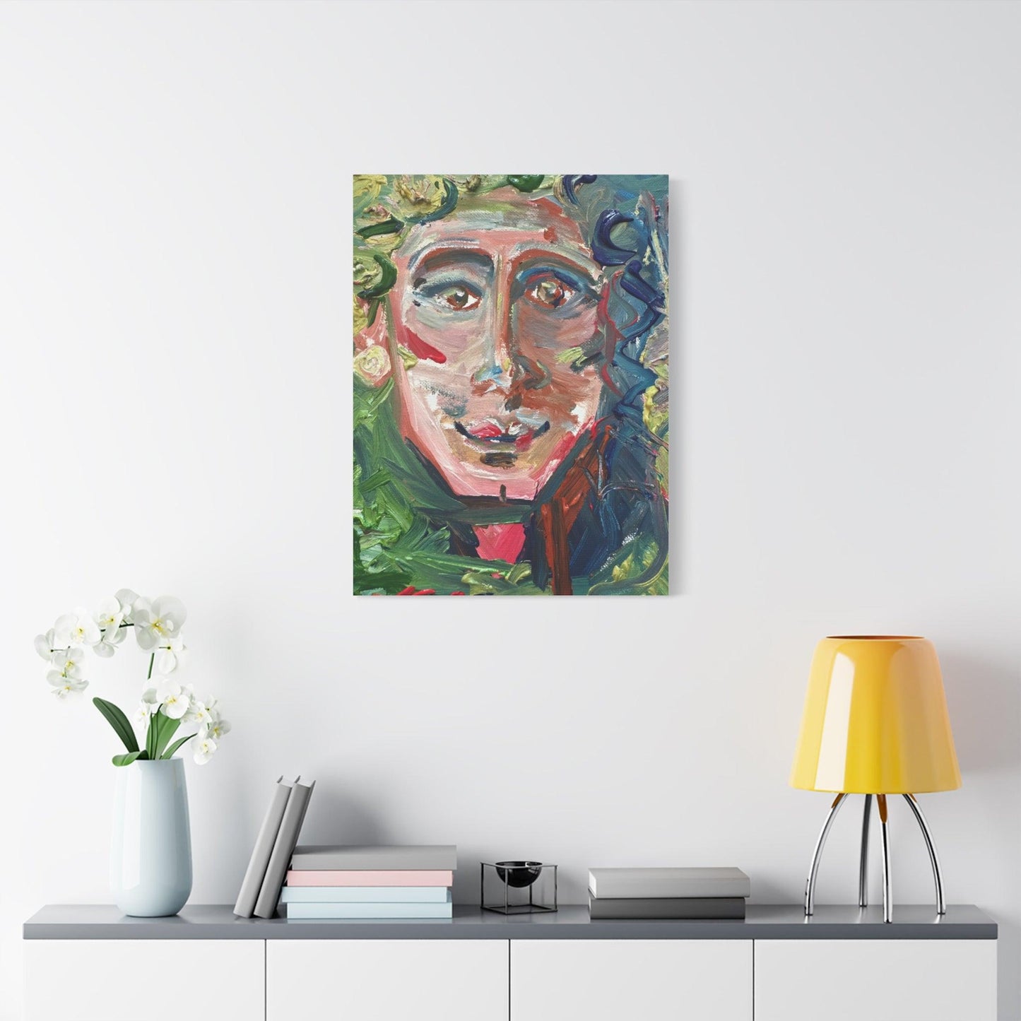 Smiling Face Portrait No. 302 - Canvas Art - Portrait Expressionism - Katya Montes Art