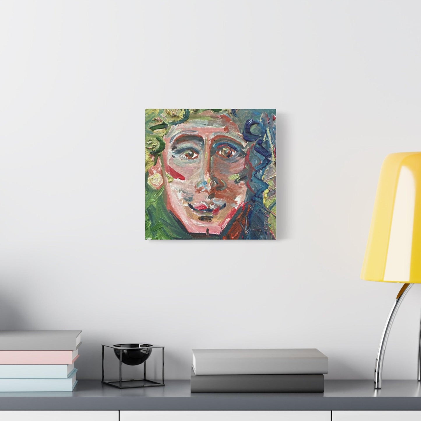 Smiling Face Portrait No. 302 - Canvas Art - Portrait Expressionism - Katya Montes Art