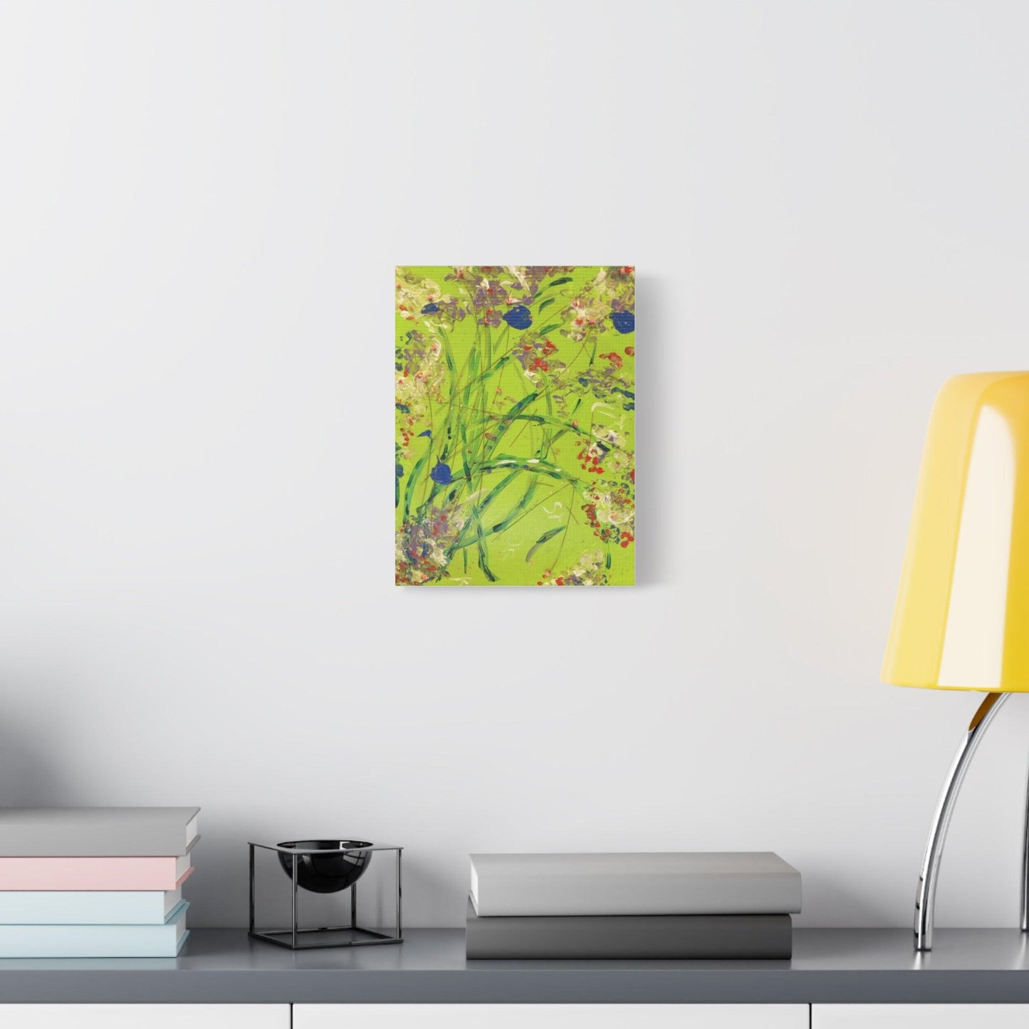 Vibrant Lime Green - Abstract - Canvas Print - Katya Montes Art