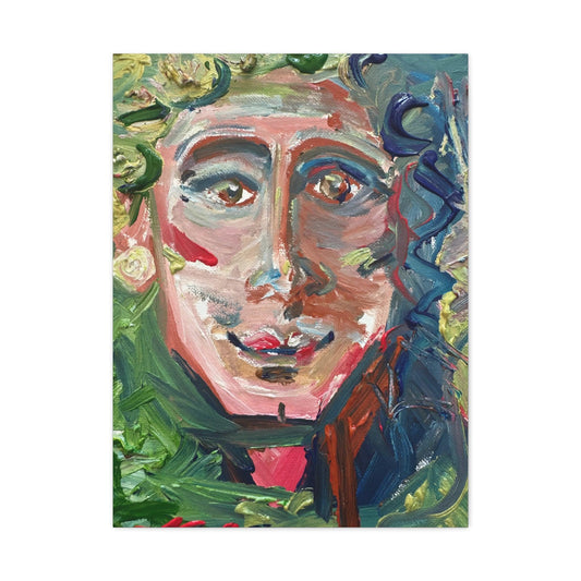 Smiling Face Portrait No. 302 - Canvas Art - Portrait Expressionism - Katya Montes Art