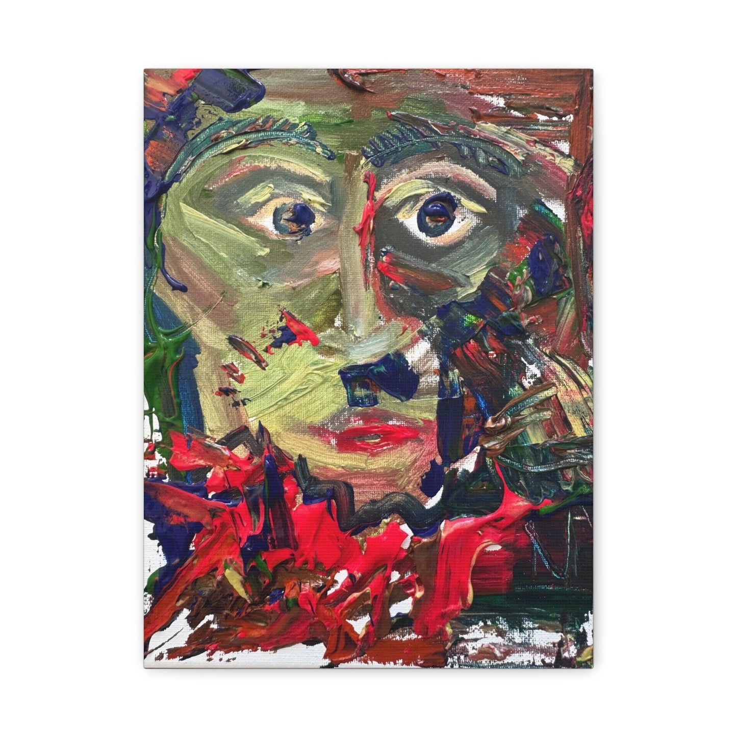 Painting No.301 - Canvas Print - Abstract Portrait Expressionism Painting - Katya Montes Art