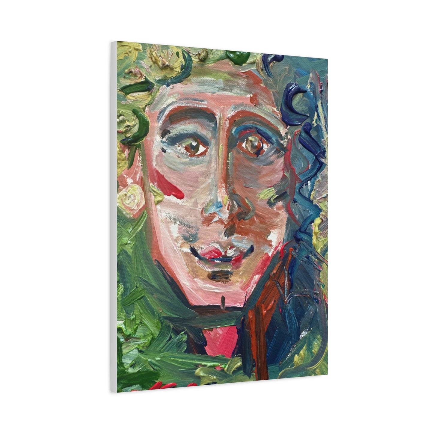 Smiling Face Portrait No. 302 - Canvas Art - Portrait Expressionism - Katya Montes Art