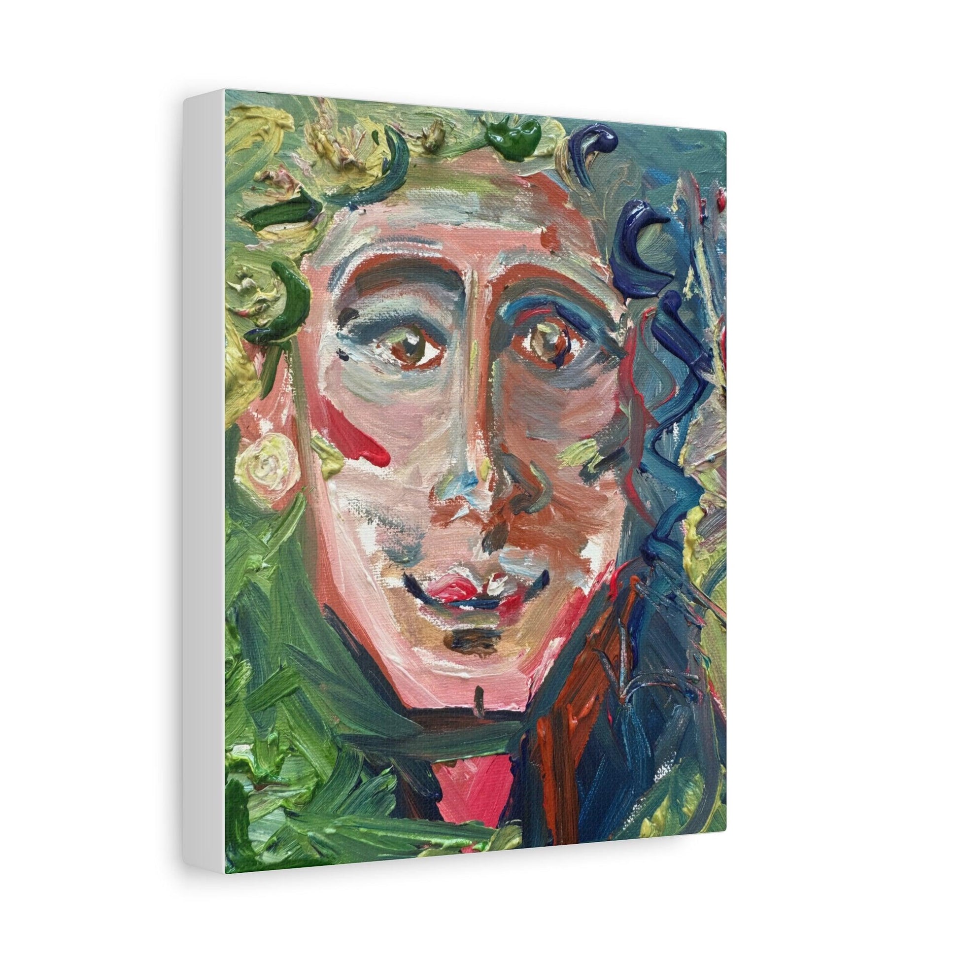 Smiling Face Portrait No. 302 - Canvas Art - Portrait Expressionism - Katya Montes Art