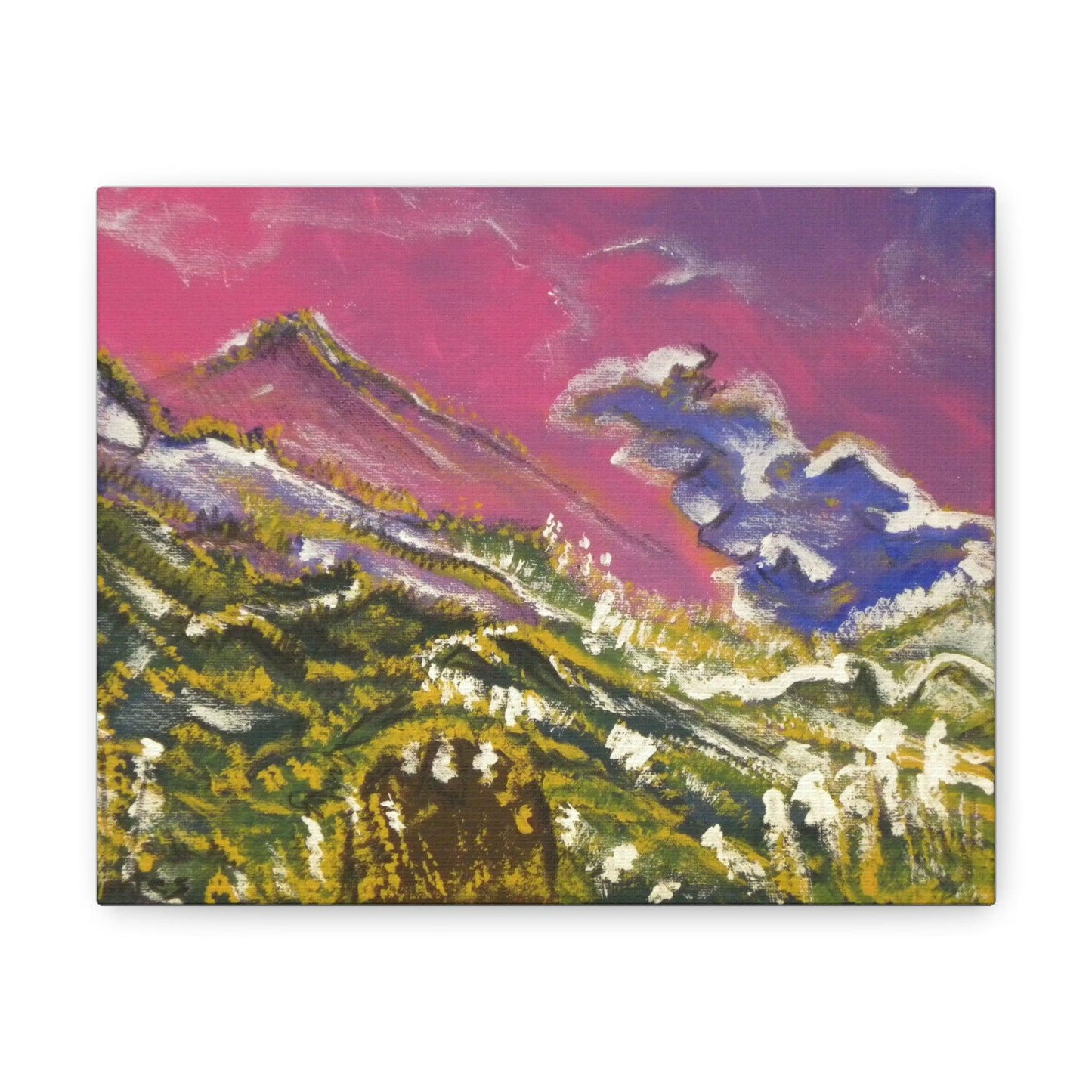 Canvas Gallery Wraps - Abstract Expressive Mountain Painting by Katya Montes - Katya Montes Art