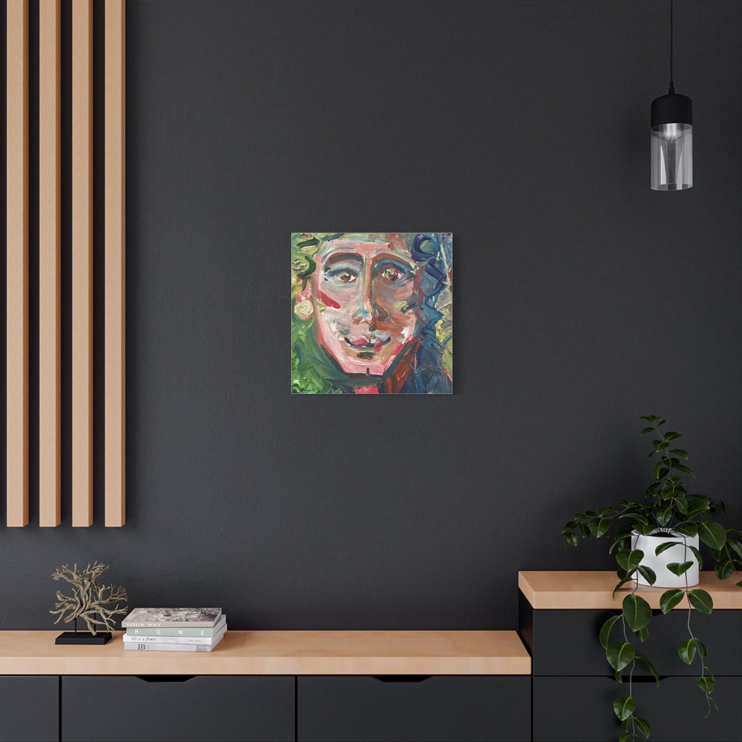 Smiling Face Portrait No. 302 - Canvas Art - Portrait Expressionism - Katya Montes Art