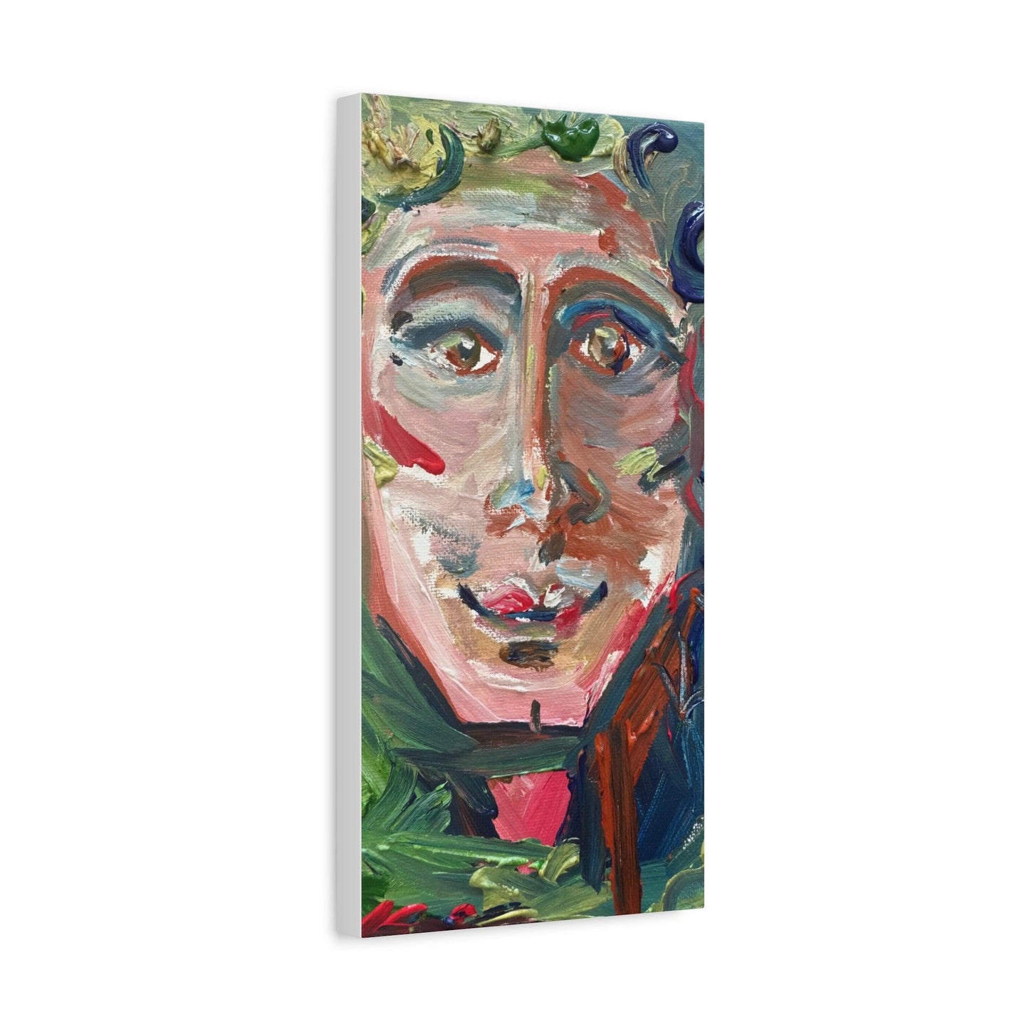 Smiling Face Portrait No. 302 - Canvas Art - Portrait Expressionism - Katya Montes Art