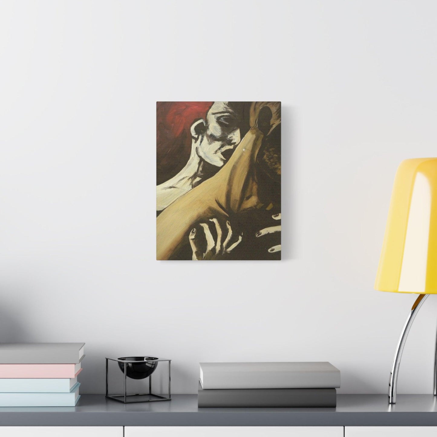 Passionate Embrace: An Art Deco Abstract Expressionism Portrait - Canvas Print - LIMITED EDITION - Katya Montes Art