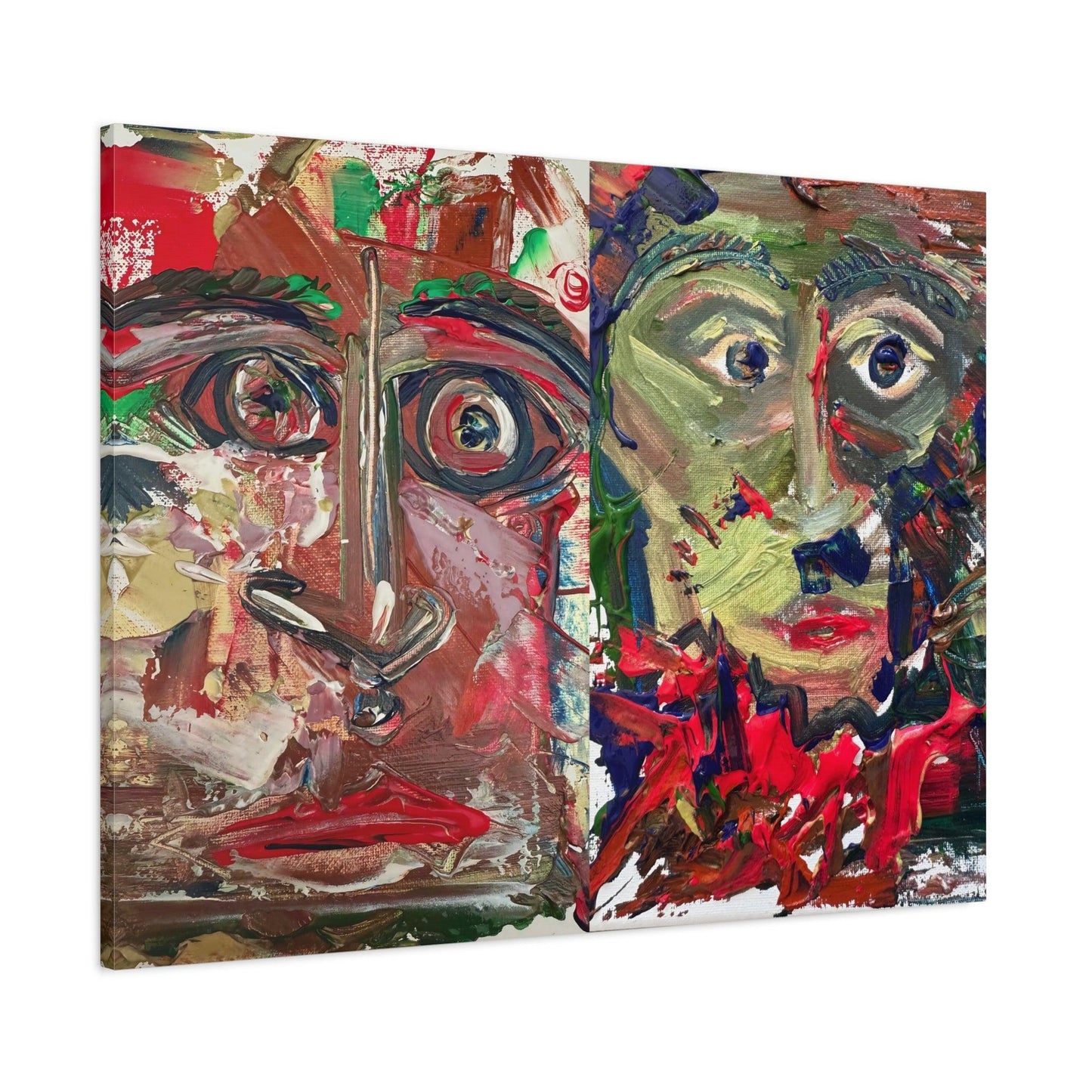 LIMITED EDITION - Dual Portrait Expressionism - Canvas Print - Katya Montes Art