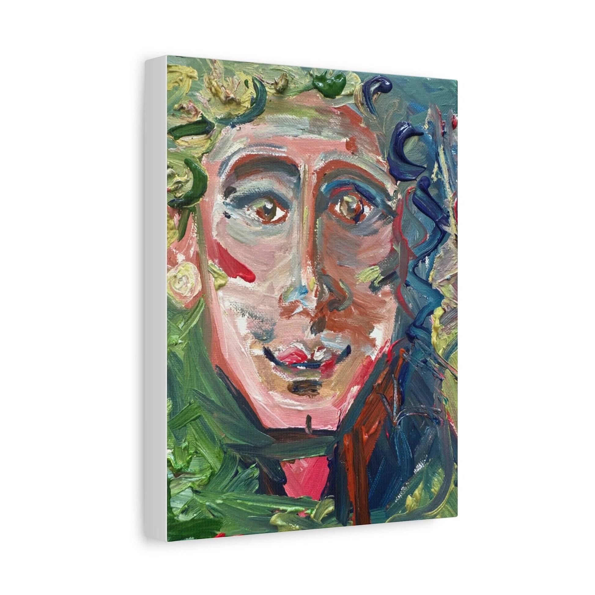 Smiling Face Portrait No. 302 - Canvas Art - Portrait Expressionism - Katya Montes Art