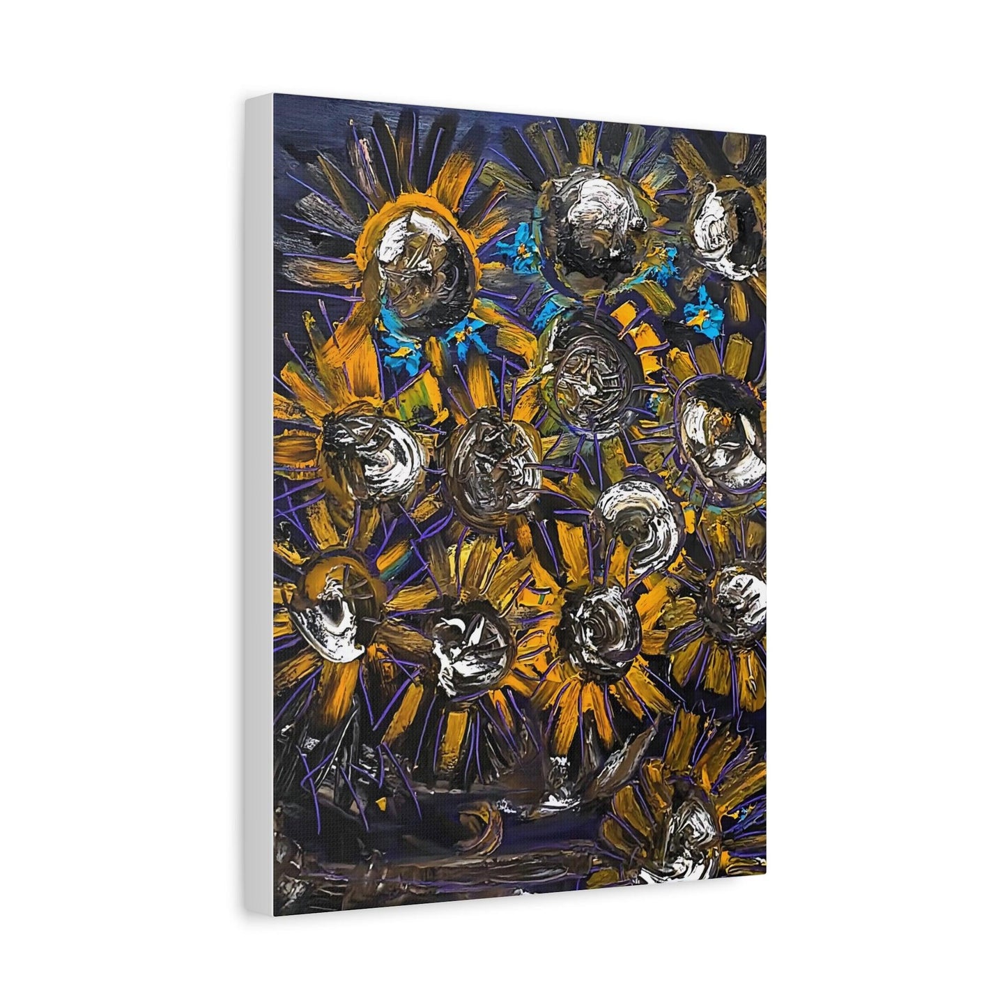 Purple Sunflowers No.03 - Abstract Flowers - Canvas Print - Katya Montes Art