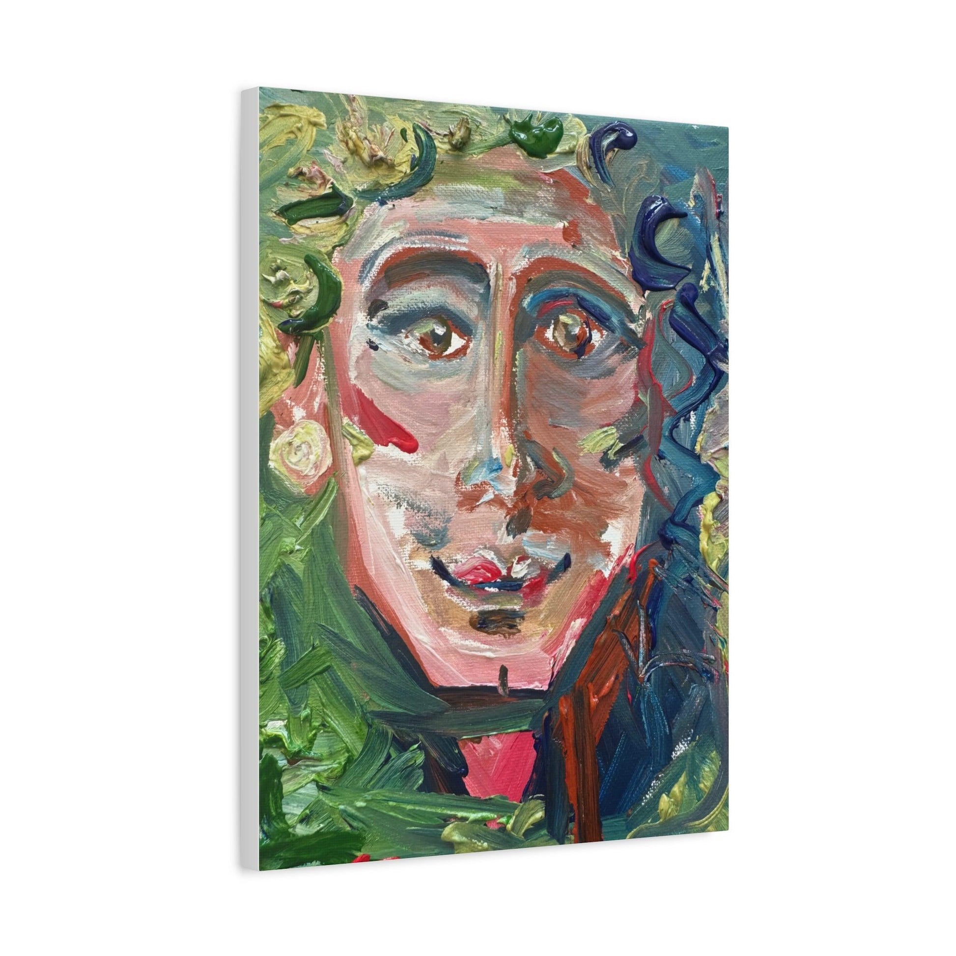 Smiling Face Portrait No. 302 - Canvas Art - Portrait Expressionism - Katya Montes Art