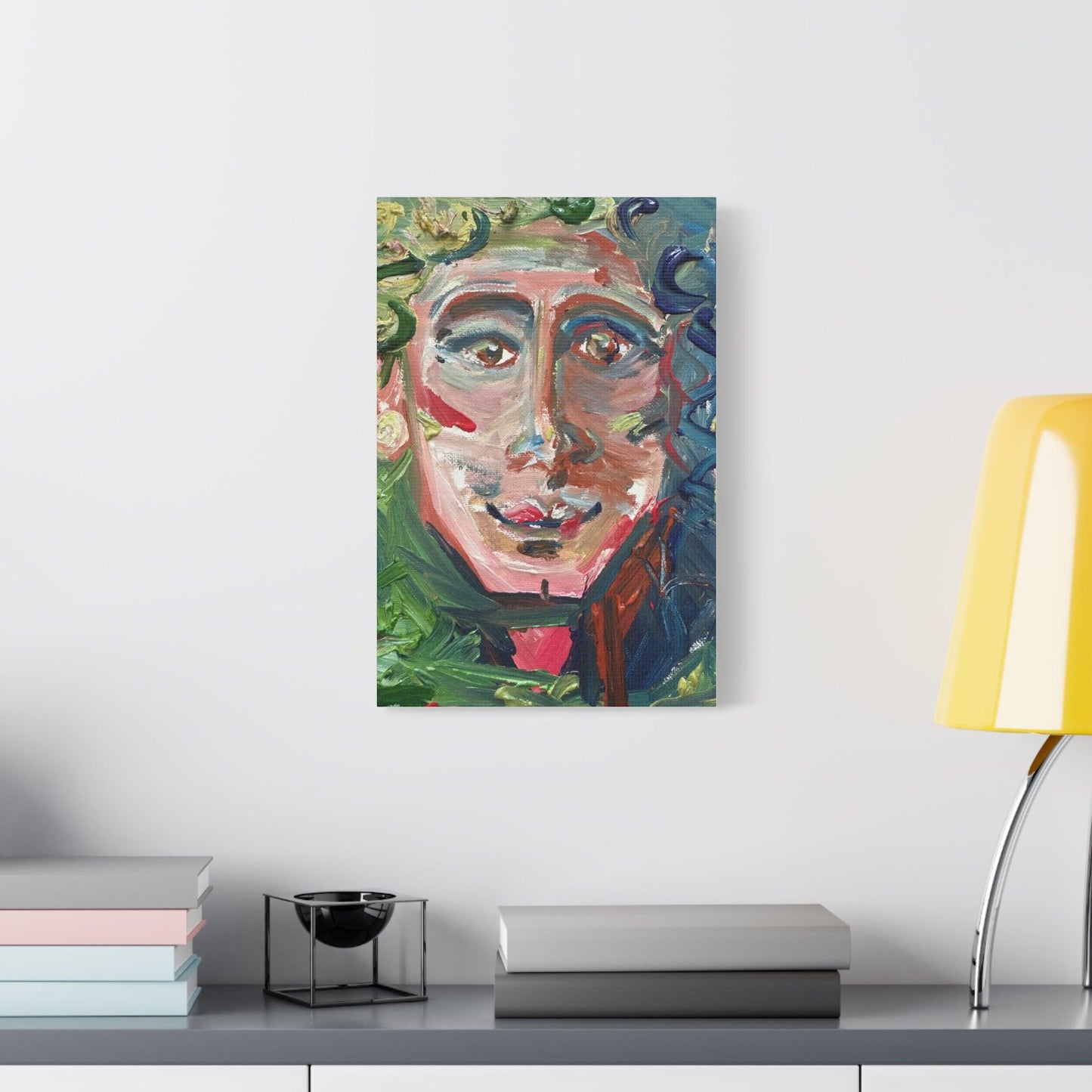 Smiling Face Portrait No. 302 - Canvas Art - Portrait Expressionism - Katya Montes Art