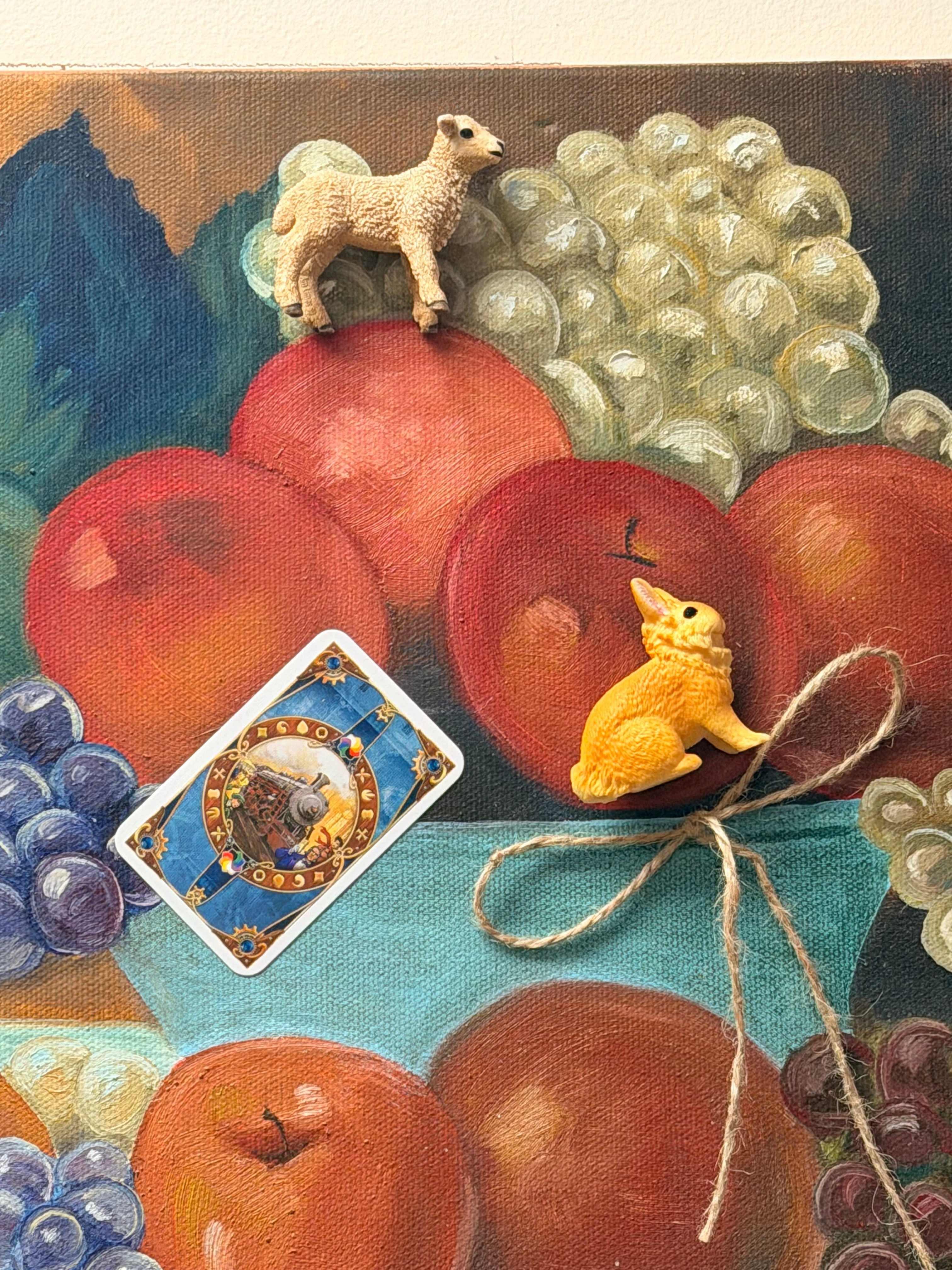 "Riddle Me This" 3D Mixed Media Assemblage Painting – Whimsical Still Life (16" x 24")