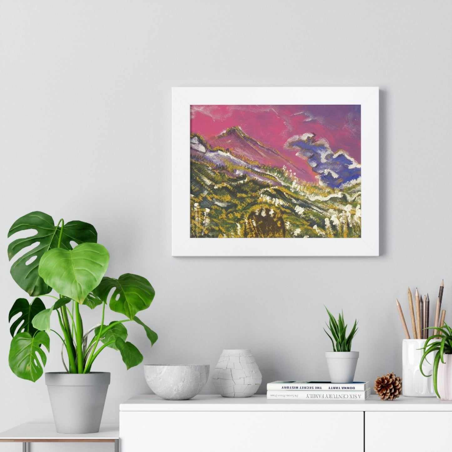 Whimsical Mountain Art Framed Poster - Katya Montes Art