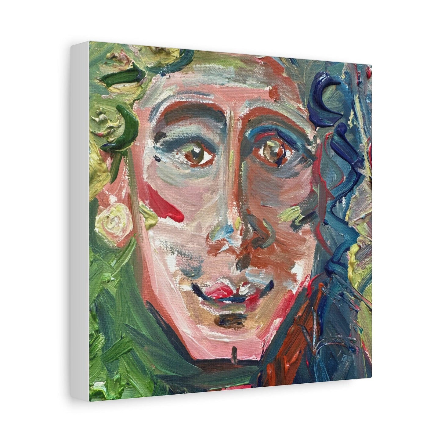 Smiling Face Portrait No. 302 - Canvas Art - Portrait Expressionism - Katya Montes Art