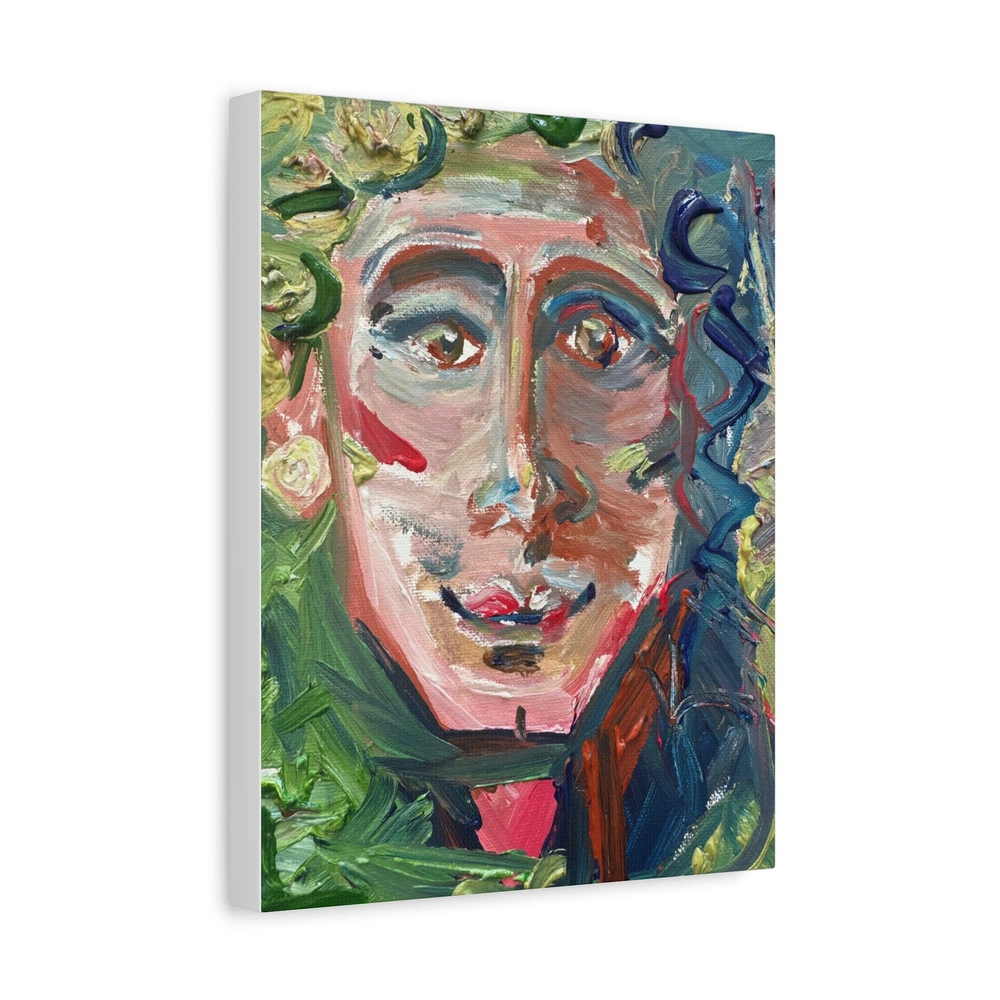 Smiling Face Portrait No. 302 - Canvas Art - Portrait Expressionism - Katya Montes Art