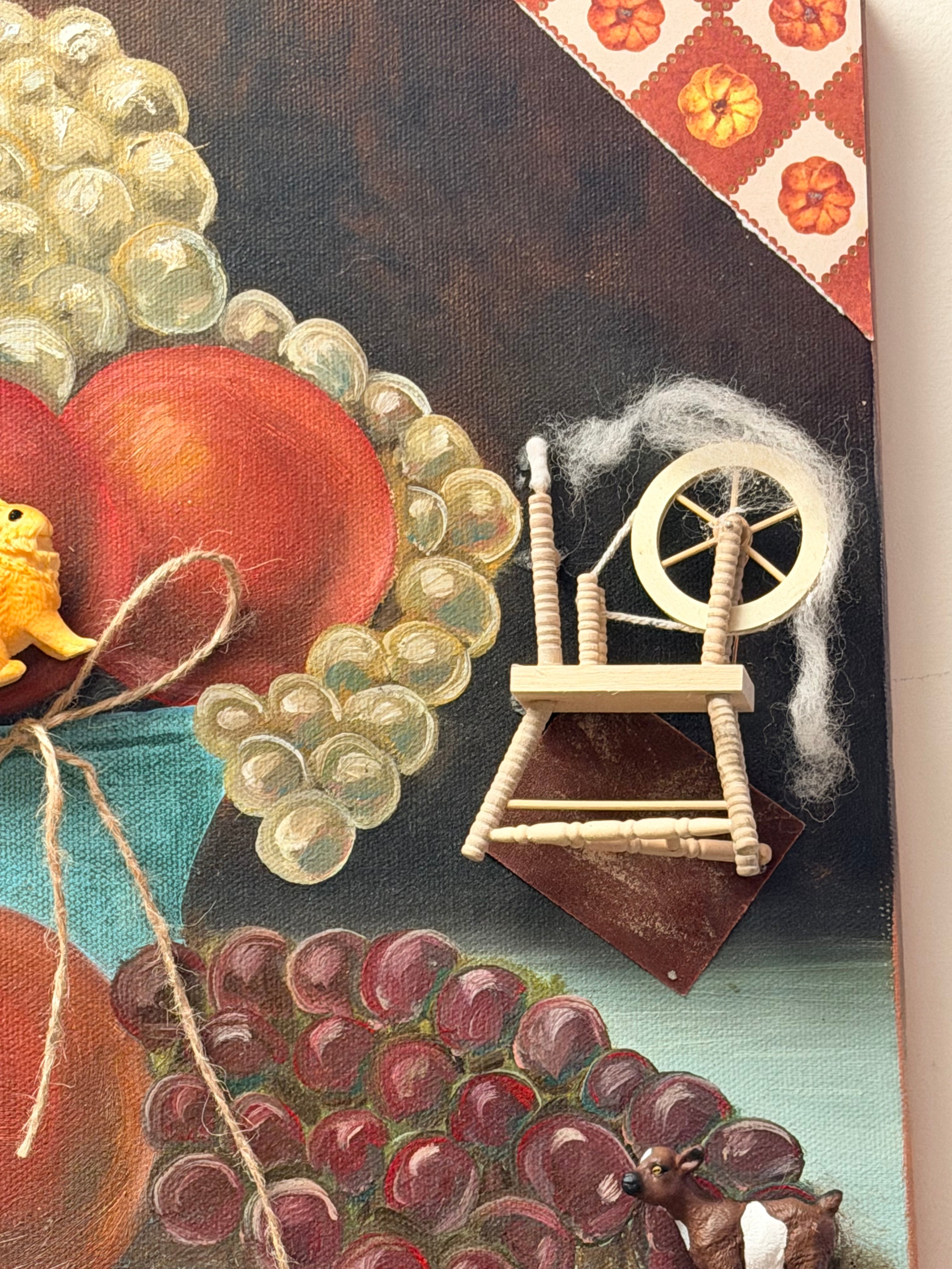 "Riddle Me This" 3D Mixed Media Assemblage Painting – Whimsical Still Life (16" x 24")