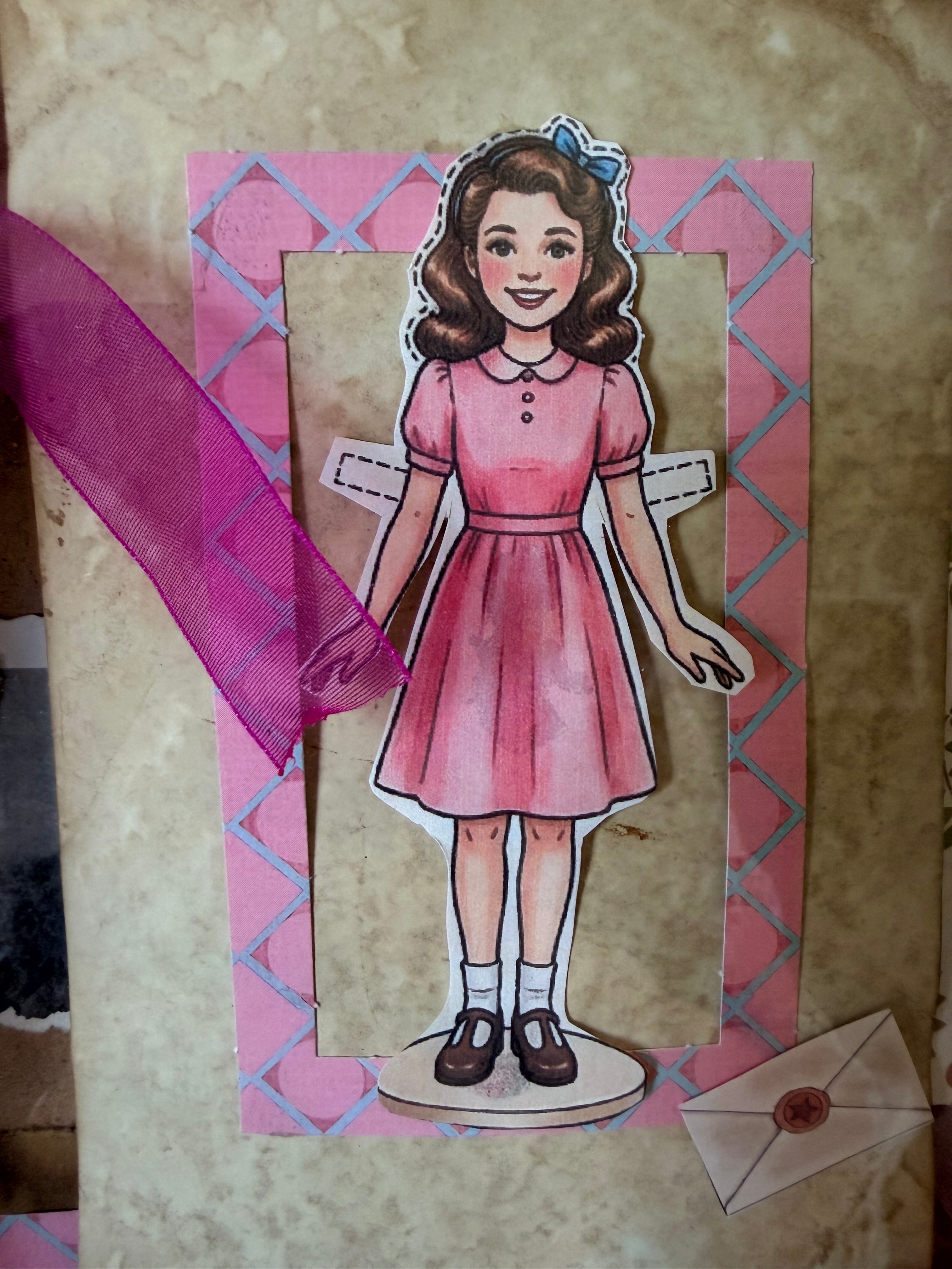 "Susan's Wardrobe" Vintage Paper Doll Shadowbox Art – Nostalgic Handmade 3D Collage