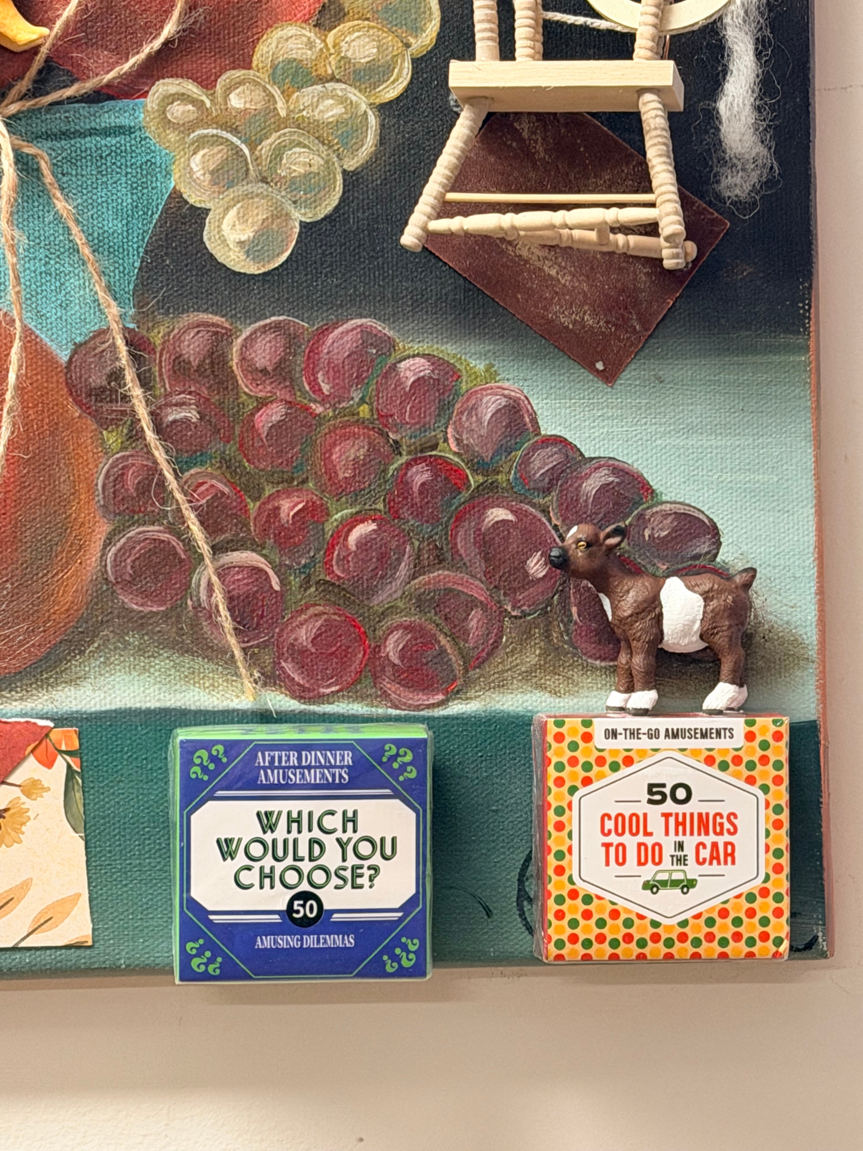 "Riddle Me This" 3D Mixed Media Assemblage Painting – Whimsical Still Life (16" x 24")