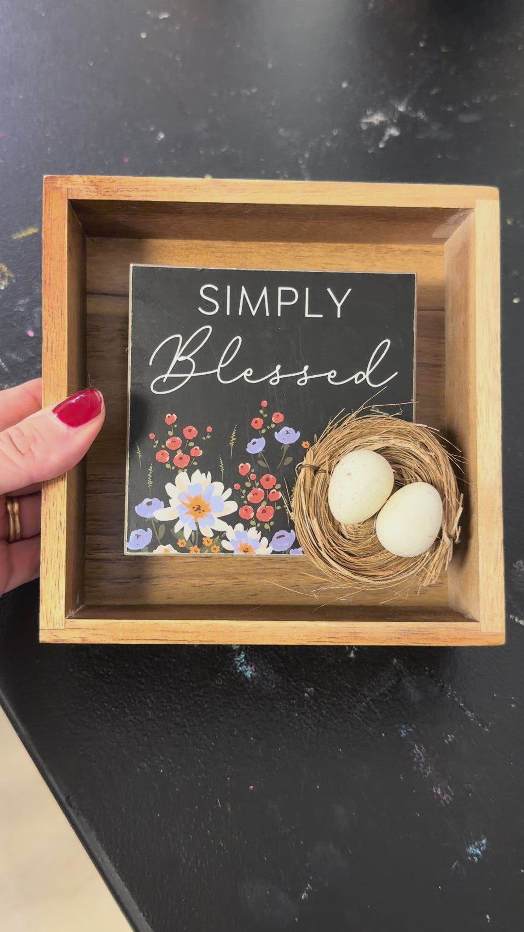 Rustic Wood Mini Shadowbox – "Simply Blessed" (6"x6")